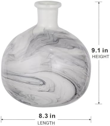 Black-and-White Swirl Ceramic Vase with Artistic Design, Multicolor - Image 4