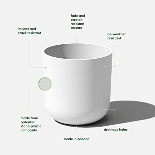 Veradek Round Lima Plastic Planter Pots for Indoor/Outdoor Garden Use, White, Suitable for Small to Large Succulent Plants, Flowers, Modern Interior Plants - Image 2
