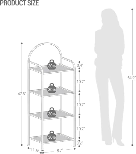 Hzuaneri Bookcase Bookshelf, Tempered Glass Bookshelves - Image 2