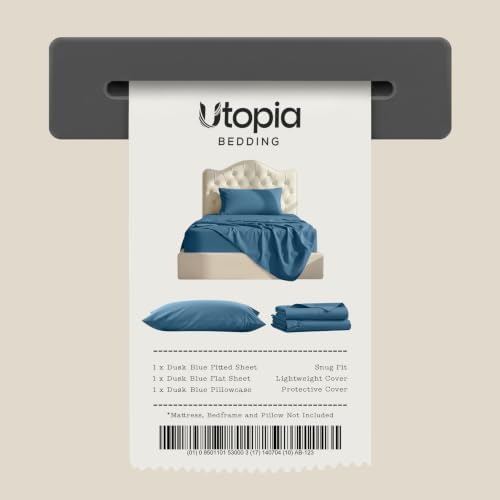 Twin Sheets Set, 3 Pieces 16" Deep Pocket Hotel Luxury Bedsheets, Dusk Blue - Image 7