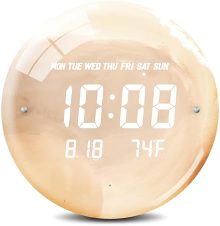 Digital LED Wall Clock for Home & Office, Moon, 12'' by SCOAGE