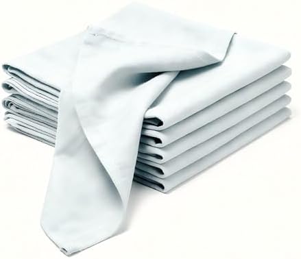 100% Pure Linen Napkins 18 x 18 Inch Baby Blue - Set of 6 Pack Oversized Dinner Table Cloth Napkin, Washable for Home,Kitchen and Everyday Use by LinendoHOME
