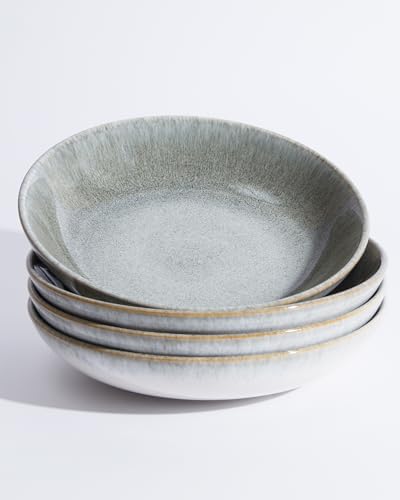 Pokini 8.75'' Ceramic Pasta Bowls Set of 4, Salad Bowls Pasta Serving Bowls by Pokini