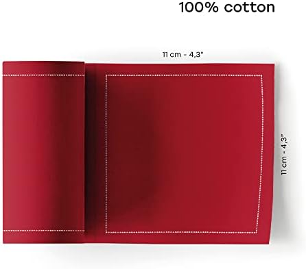 Cotton Cocktail Napkin - 4.3 x 4.3 in - 50 units per roll - Lipstick Red - Image 4