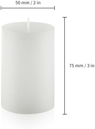 Housecret 50 Pack 2" D x 3" H White Unscented Pillar Votive Candles, Hand Poured Wax Candle (20 Hour Burn Time) Ideal Gifts for Weddings Birthdays Christmas Holidays Party - Image 2