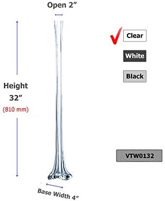 WGV Eiffel Tower Vase, Open 2", Height 32", (Multiple Sizes Choices) Clear Glass Floral Container with Sturdy Base, Flower Centerpiece for Wedding Event Home Decor, Arts Crafts, 1 Piece - Image 2