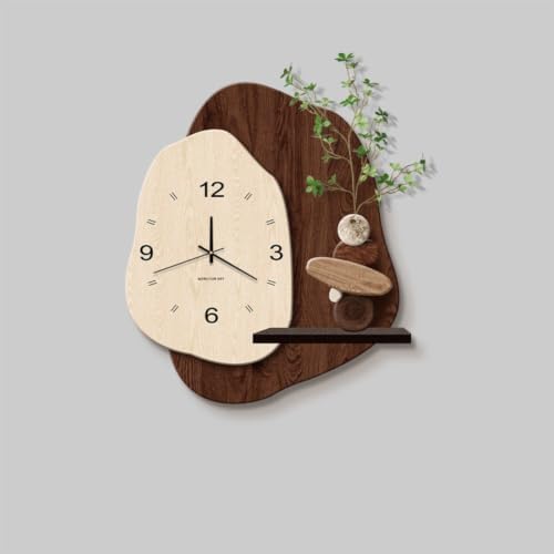Modern 3D LED Wall Art Decor Silent Clock &Artificial Plant,Crystal Texture by Unknown