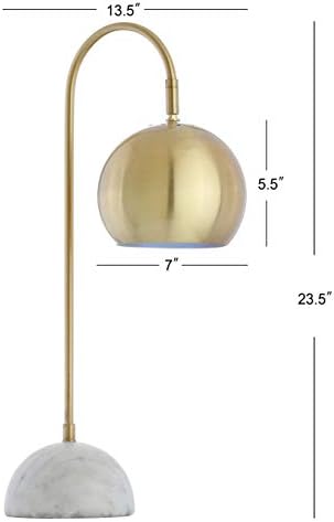 JONATHAN Y Stephen Arched 23.5" LED Task Table Lamp, Brass Gold/White - Image 4