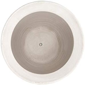 Creative Co-Op Large Matte White Embossed Stoneware Planter - Image 4