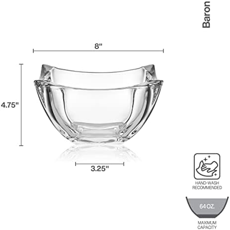 Mikasa Baron Crystal Square Bowl, 8 Inch (Pack of 4) - Image 3