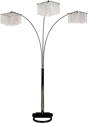 SQUARE FURNITURE 3 Light Crystal Arch Floor Lamp by Square