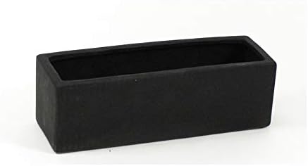 WGVI Long Rectangle Ceramic Planter Vase in Black 12" x 4" x 4"H, Block Rectangular Terrarium Box Pot, Flower Arrangement, Table top Centerpiece, Home Decor Organization Storage Container, 1 Pc. by WGVInternational-OpusGlassware