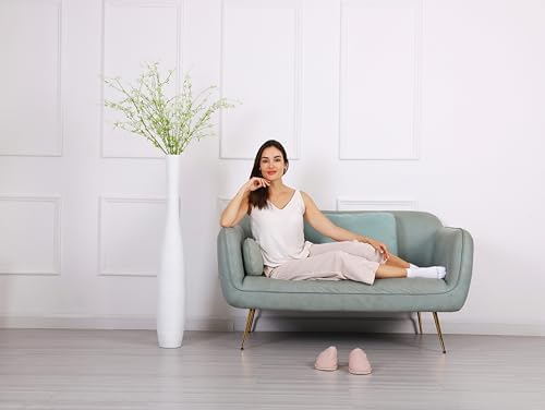 Leewadee Decorative Tall Floor Vase for Living Room Decor, 41 inches, White, Resin - Image 2
