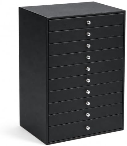 GUKA 10 Layer Jewelry Box with Drawers, Large Jewelry Organizer, Black/10 layer by GUKA