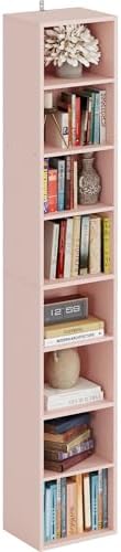 IRONCK Tall Narrow Bookshelf 8 Tiers, Compact Corner Bookcase, Floor Standing Display Storage Shelves 71 in Tall, Easy to Match for Living Room, Office, Study, Bedroom by IRONCK