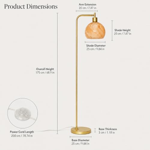 67" Soft Glow Art Deco Glass Floor Lamp - Image 6