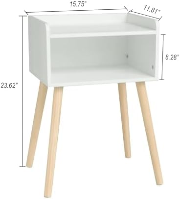MaxSmeo White Nightstand, Small Bedside Table for Small Spaces - Image 3