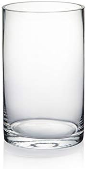 WGVI Quality Thick Clear Cylinder Glass Vase, 3" W x 5" H, Floral Container, Glass Candle Holder, Flower Vases, Wedding Centerpiece, Table Top Home Décor Accent, in Bulk Wholesale, 12 Pieces by WGVInternational-OpusGlassware