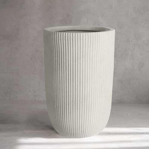 Oakrain 18" Tall Planter White Large Indoor Outdoor Decorative Pot by Oakrain