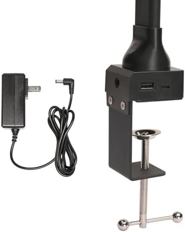 EXCELLO GLOBAL PRODUCTS Wellness Series 6-Touch Adjustable Clamp-On LED Desk Lamp, Space-Saving Dimmable Task Light for Office & Workbench, 17.5", Black - Image 4