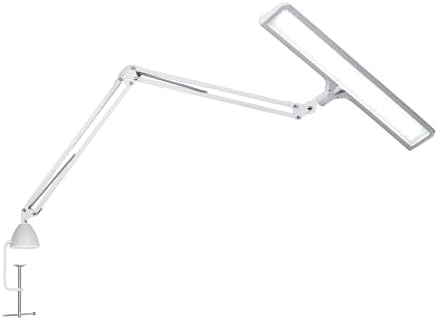 Daylight Lumi Lite LED Table Lamp with Clamp – 3 Brightness Levels, Memory Function, Spring-Balanced Adjustable Arm, 95+ CRI, 5500K Daylight Light for Crafting, Reading, Sewing & Hobby Work by DaylightCompany-USA