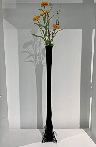 WGV Eiffel Tower Vase Bulk, Open 1.5", Height 24", (Multiple Sizes Choices) Black Glass Floral Container with Sturdy Base, Flower Centerpiece for Wedding Event Home Decor, Arts Crafts, 12 Pieces - Image 4