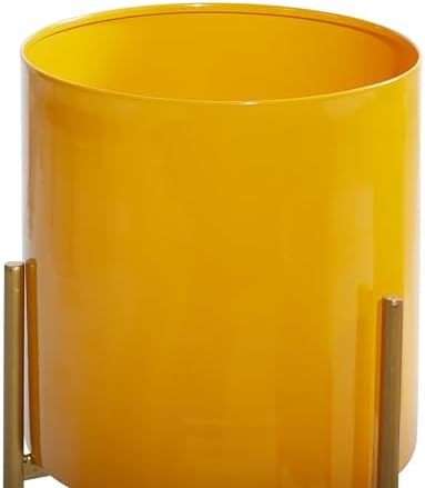 Deco 79 Metal Indoor Outdoor Planter Large Planter Pot with Removable Stand, Set of 3 Planters 12", 14", 18"H, Yellow - Image 4