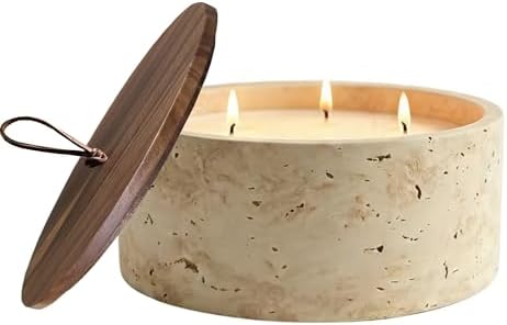 3-Wick Scented Candle-Cedarwood & Cardamom,Soy Coconut Wax Blend Candle with Acacia Wood Lid,21oz Large Candle,45-Hour Long Burning,Aromatherapy Candle for Home Decor by Unknown
