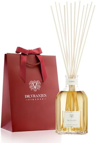 Dr. Vranjes - Ambra 500 ml Reed Diffuser + Elegant Shopping Bag, Luxury Home Fragrance, Made in Italy, Amber, Patchouli, Sandalwood by Unknown