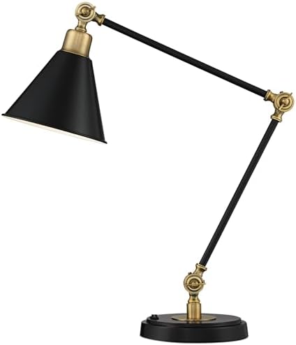 Wray 26 3/4" Tall Desk Lamp USB Brass Black Antique Adjustable Painted - Image 2
