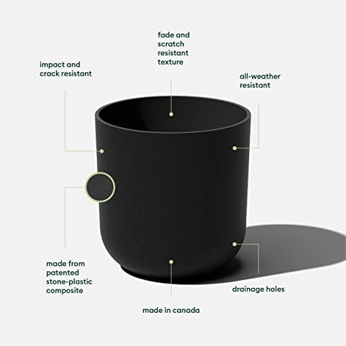 Veradek Round Black Plastic Planter Pots for Indoor/Outdoor Garden Use, with Drainage Holes, Suitable for Small to Large Succulent Plants, Flowers, Modern Interior Plants - Image 2