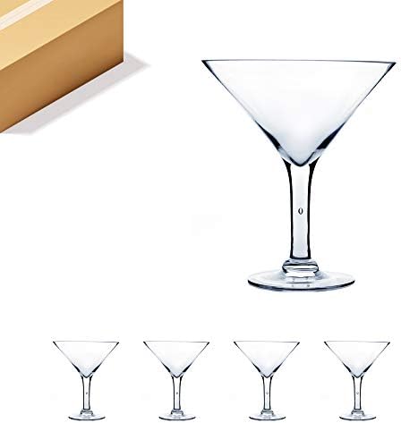 WGV Martini Glass Vase Bulk, Open 9", Height 10.25", Base 5", (Multiple Sizes Choices) Clear Wine Fruit Planter Floral Container, Wedding Centerpieces, Event Home Decor, 4 Pieces (VMG0910) by WGVInternational-OpusGlassware
