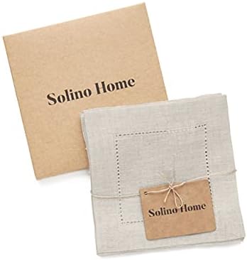 Solino Home 100% Linen Cocktail Napkins Light Natural, 6 x 6 in, Set of 12 - Image 4