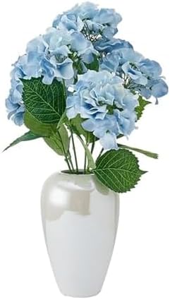 Elements Artificial Hydrangea Floral Arrangement in Vase, 23 Inch Faux Silk Greenery Decor for Home, Living Room, Bedroom, Kitchen, Office - Lifelike Fake Flowers Display by Elements