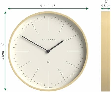 NEWGATE® Mr Clarke wall Clock | Large Scandi Inspired Plywood Clock | 16" | Pale Wood case with Marker dial | Modern Minimalist Design for Kitchen, Living Room or Office - Image 3