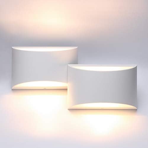 Aipsun Aluminum Modern Indoor LED Wall Sconce Hardwired Interior Wall Lights Set of 2 Up and Down Wall Mount Light for Living Room Bedroom Hallway Corridor Warm White 3000K(with G9 Bulbs) by Aipsun