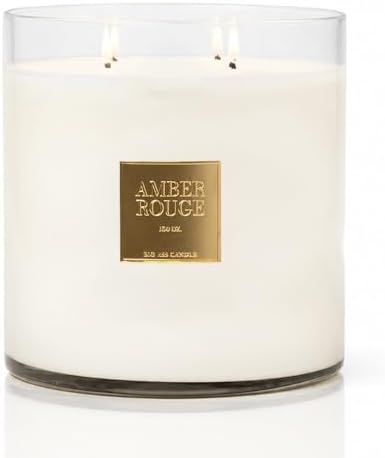 | Huge 10lb Luxury Candle, 150oz, Up to 500 Hours | Amber Rouge | Saffron, Jasmine, Amberwood | Natural Coconut-Soy Wax | by Big Ass Luxuries | As Seen On Shark Tank by BigAssCandles