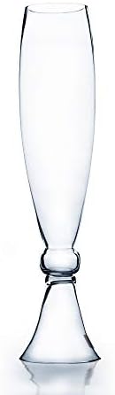 WGV Trumpet Glass Vase Bulk, Open Width 4", Height 23", Clear Tall Bud Floral Planter Centerpiece, Wedding Event Home Decor, 4 Pieces (VTR0423) by WGVInternational-OpusGlassware