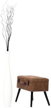 Leewadee Large Floor Vase 34 inches Mango Wood for Pampas Grass, Dried Flowers - Image 4