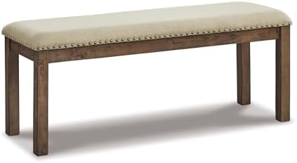 Signature Design by Ashley Moriville Wood Upholstered Dining Bench, Beige by Unknown