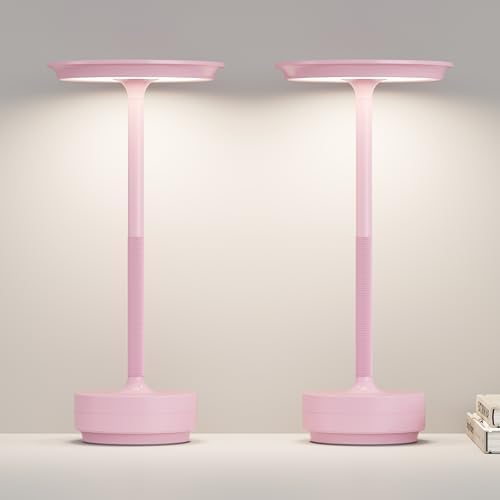 Cordless Table Lamp Set of 2,Rechargeable Battery Powered LED Table Light by ZTFLOS