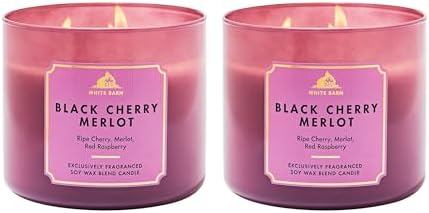 Bath & Body Works 3-Wick Candle, Black Cherry Merlot, Soy Wax Blend, 2 Pack by BathBodyWorks