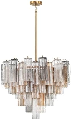 Crystorama Addis 12 Light Aged Brass Chandelier by CrystoramaLighting
