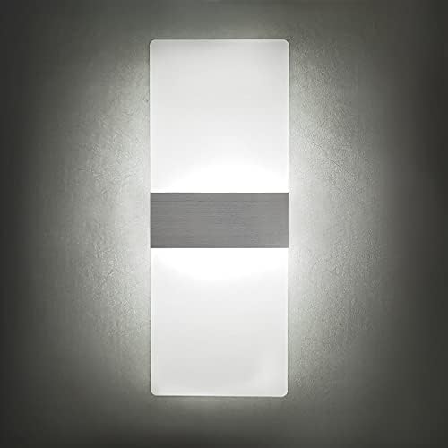 KICAAO Modern Wall Sconces Set of Two, Led Wall Light 10w, 6000k White Light Up Downlight, Hardwired Acrylic Wall Light Lighting, Suitable for Living Room Corridor Bedside (Cool White 6000K 2Pack) - Image 2