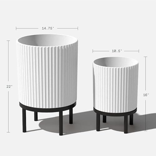 Veradek Demi Series Raised Duo Planters - Set of 2 Planters with Stands - Image 3