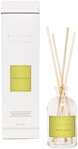 K. Hall Designs Lemon Sage Boxed Diffuser Kit, Citrus & Herbaceous Scent by KHallDesigns