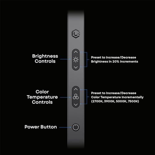 LUME CUBE Edge 2.0 LED Desk Lamp | Dimmable Home Office Desk Light with USB Charging Port & Strong Swing Arm | Adjustable Color Temperature and Brightness | Circle Webcam Light - Black - Image 6