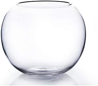 WGV Bowl Glass Vase, Diameter 8", Height 6.5", Open Width 3.75", (Multiple Sizes Choices) Clear Bubble Planter Terrarium Fish Bowl for Wedding Event Home Decor, 1 Piece (VBW0008) by WGVInternational-OpusGlassware