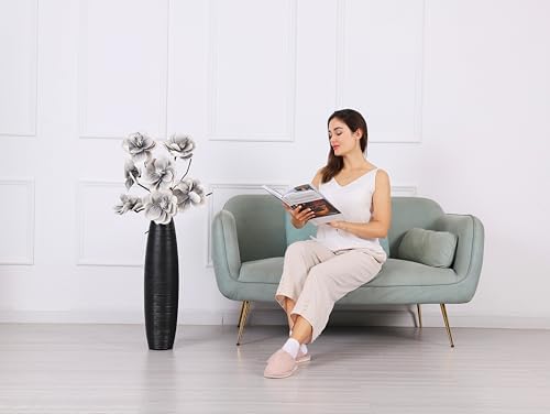 Leewadee Decorative Tall Floor Vase for Living Room Decor, 26 inches, Black, Resin - Image 2