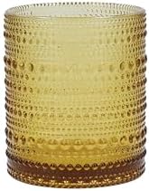 Fortessa Jupiter Beaded Hobnail Glass, 10 Ounce Double Old Fashioned (Set of 6), Amber by Unknown